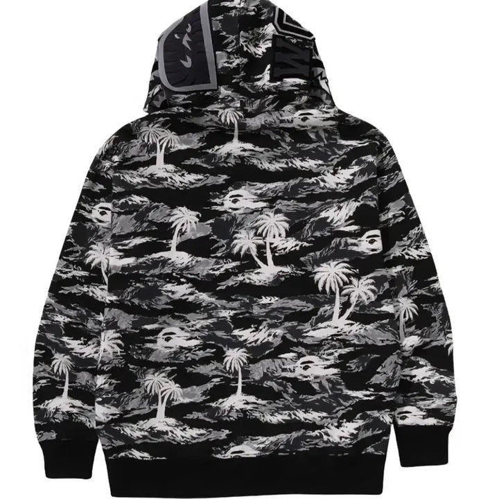 [BUNJANG] BAPE Shark Hoodie Camo Pattern Oversized Fit / (새상품)베이프 샤크 후드집업 Parm tree camo 오버핏