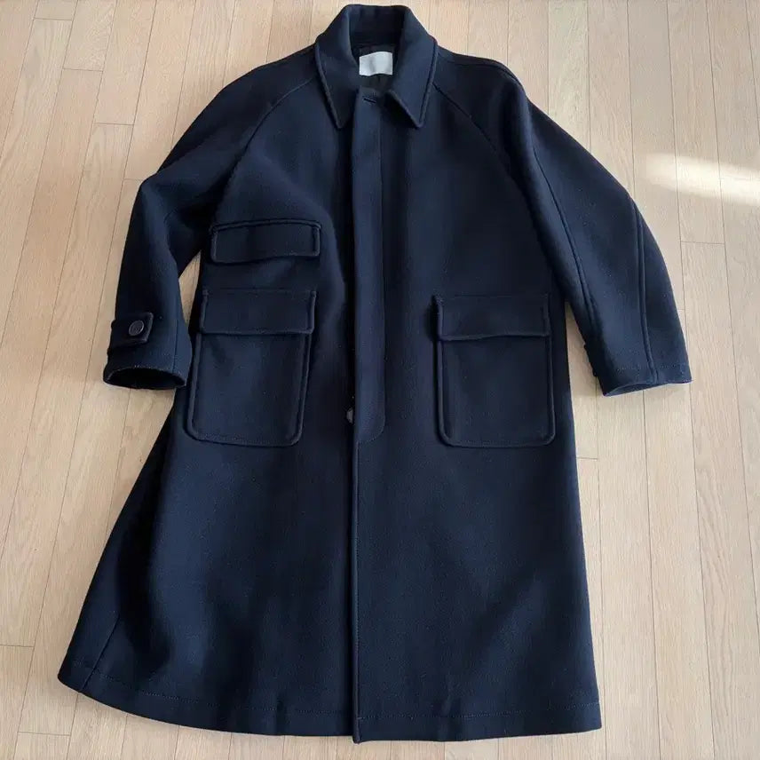 [BUNJANG] Afterpray Balmacaan Coat - Dark Navy - L Size / 애프터프레이 발마칸 코트