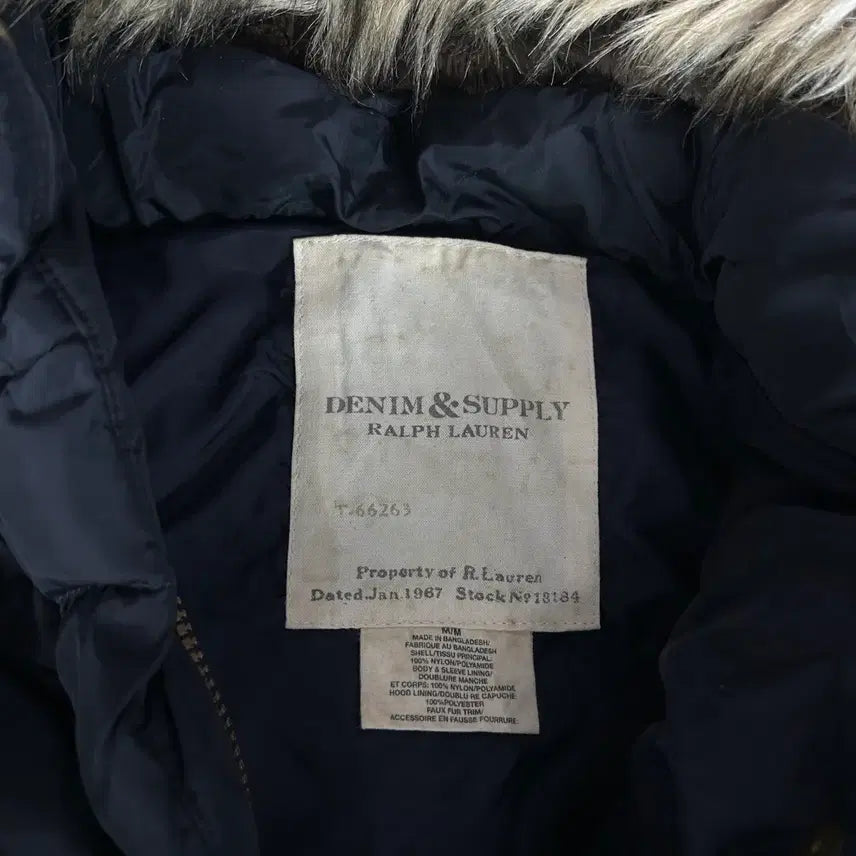 [SOLD OUT] Polo 데님앤서플라이 블랙 후드 패딩 m