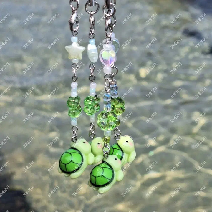 [BUNJANG] Turtle Keychain Strap / 사랑행운별 따러 거북이 비즈키링 스트랩