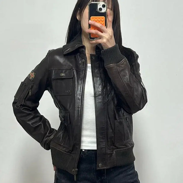 [BUNJANG] KOOLHAAS Leather Bomber Jacket Dark Brown / KOOLHAAS 가죽 봄버 자켓 다크브라운