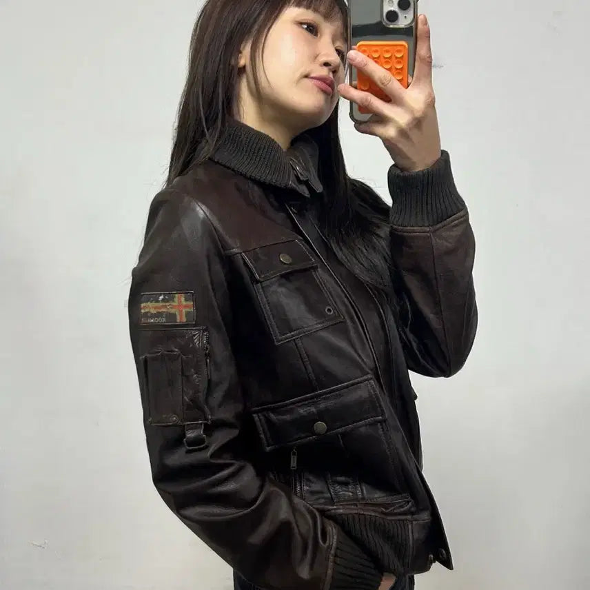[BUNJANG] KOOLHAAS Leather Bomber Jacket Dark Brown / KOOLHAAS 가죽 봄버 자켓 다크브라운