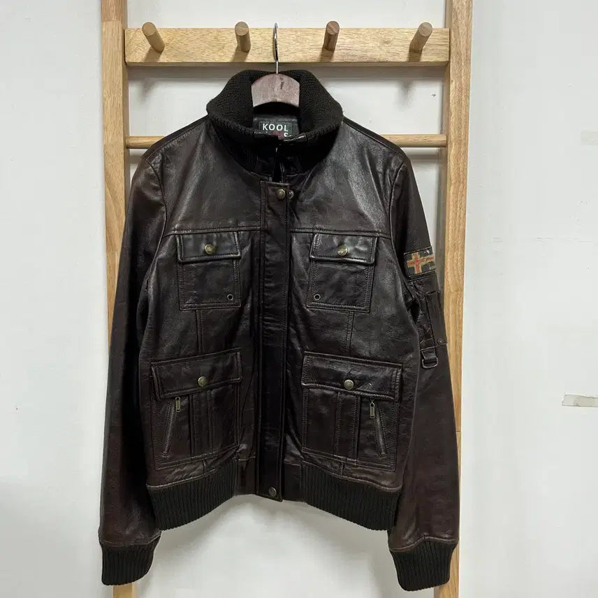 [BUNJANG] KOOLHAAS Leather Bomber Jacket Dark Brown / KOOLHAAS 가죽 봄버 자켓 다크브라운