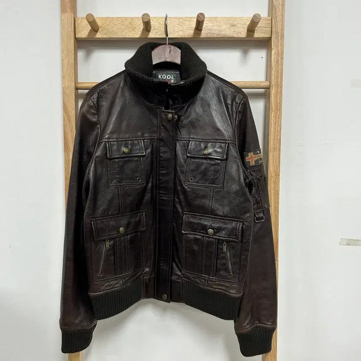 [BUNJANG] KOOLHAAS Leather Bomber Jacket Dark Brown / KOOLHAAS 가죽 봄버 자켓 다크브라운