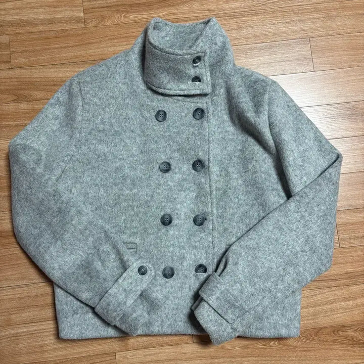 [BUNJANG] Rit Kim High Neck Half Coat (Gray) / 릿킴 하이넥 하프코드 (그레이)
