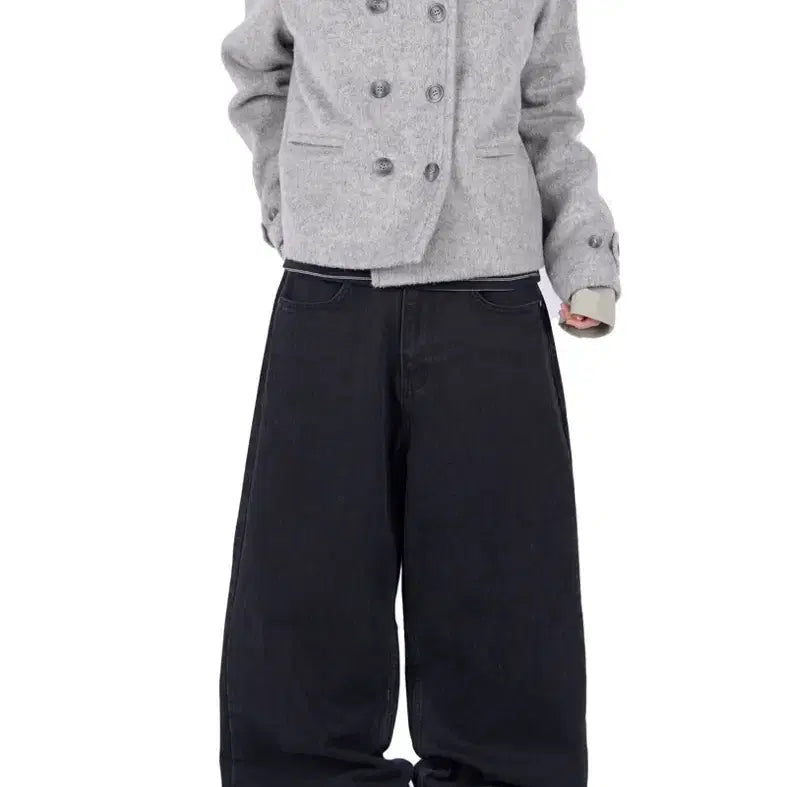 [BUNJANG] Rit Kim High Neck Half Coat (Gray) / 릿킴 하이넥 하프코드 (그레이)