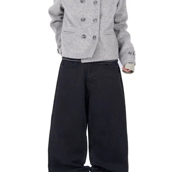 [BUNJANG] Rit Kim High Neck Half Coat (Gray) / 릿킴 하이넥 하프코드 (그레이)