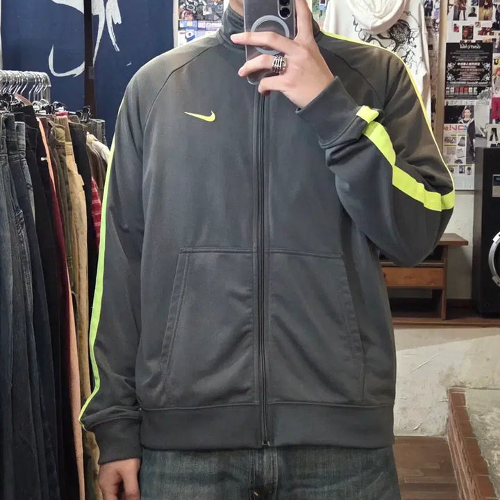 [BUNJANG] Nike Neon Logo Jersey Track Top / 나이키 네온 로고 져지 트랙탑