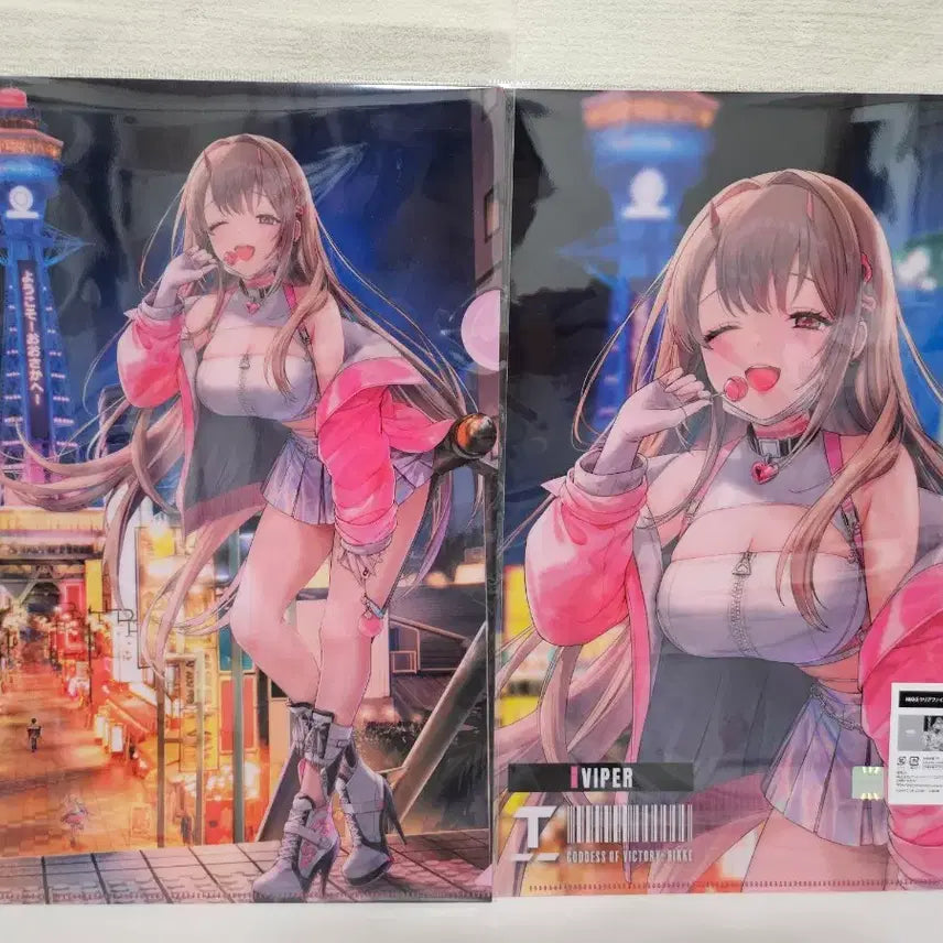 [BUNJANG] NIKKE Viper Clear File 2-Piece Set / 새상품)니케 오사카 에어리어 방위전 한정판 바이퍼 클리어파일 2종세트