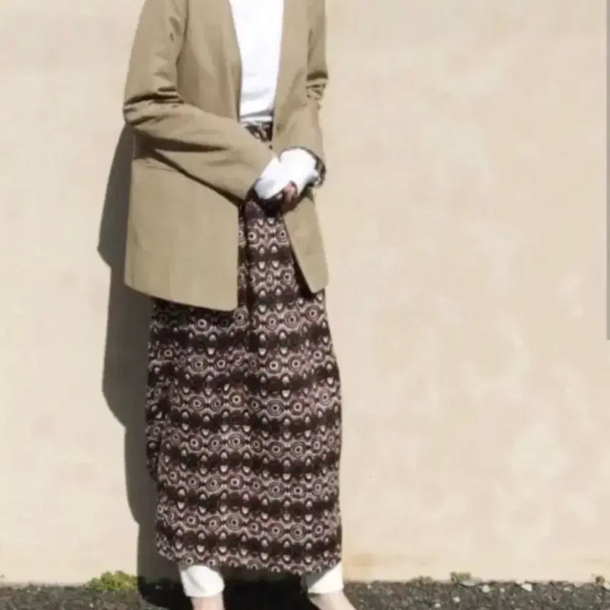 [BUNJANG] 6ruco Pattern Long Skirt / 6루코 패턴 롱 스커트