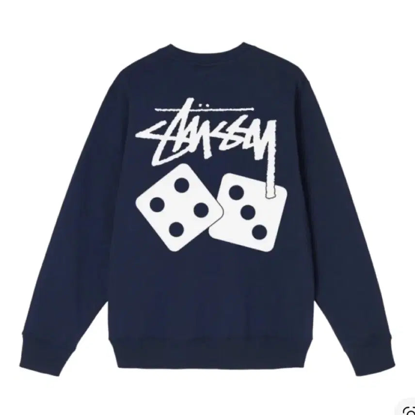 [BUNJANG] Stussy Dice Crewneck Sweatshirt Navy L / 급처) 스투시 다이스 크루넥 맨투맨 네이비 L