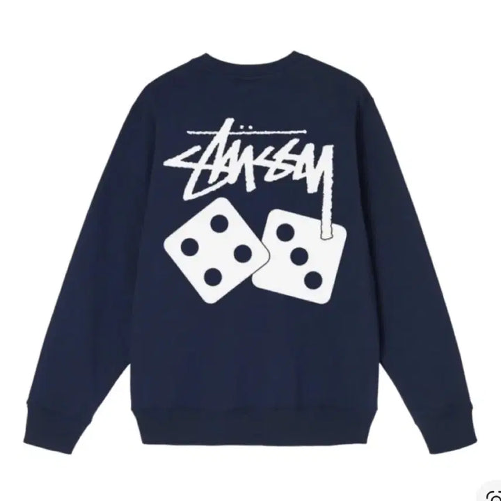 [BUNJANG] Stussy Dice Crewneck Sweatshirt Navy L / 급처) 스투시 다이스 크루넥 맨투맨 네이비 L