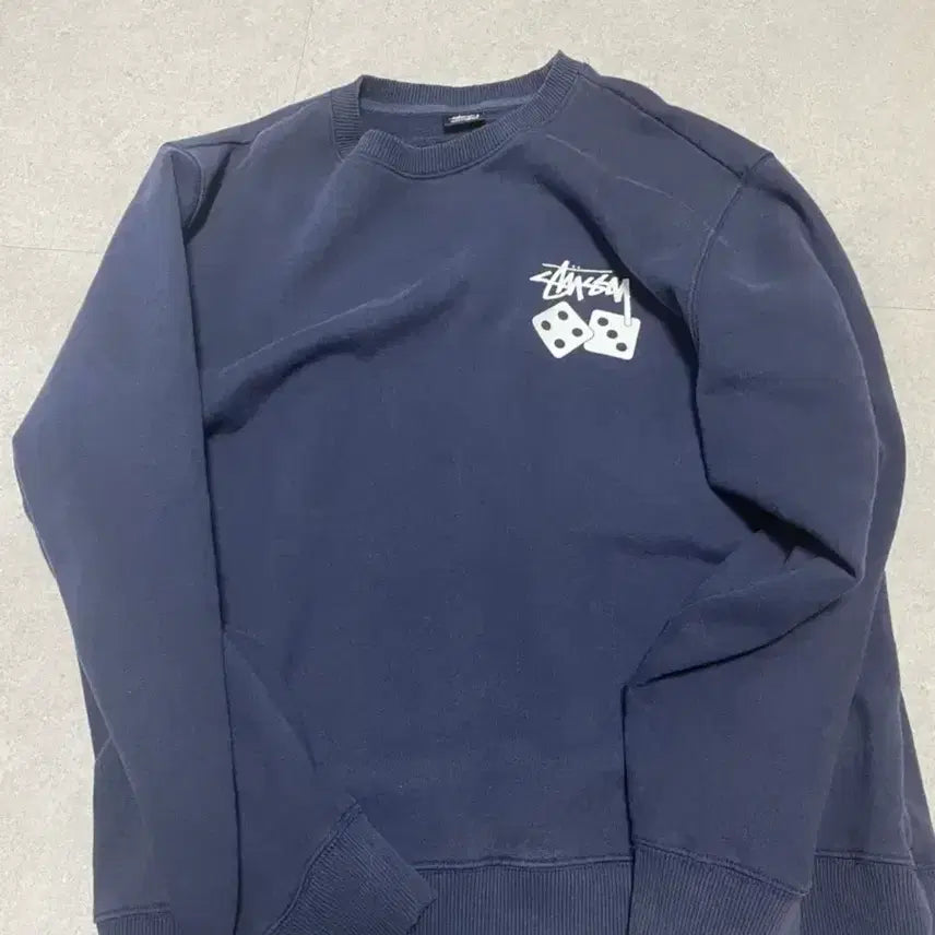 [BUNJANG] Stussy Dice Crewneck Sweatshirt Navy L / 급처) 스투시 다이스 크루넥 맨투맨 네이비 L