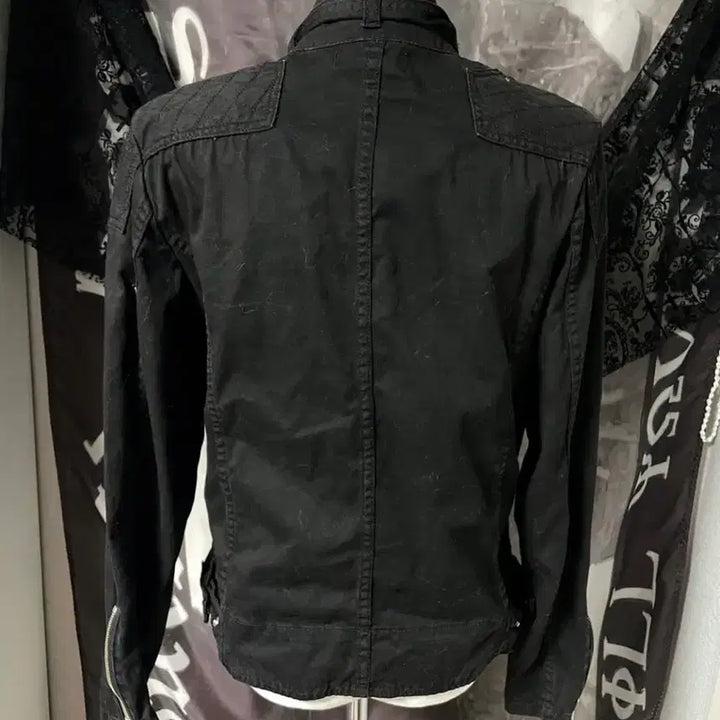 [BUNJANG] Vkei Belted Neck Zipper Rider Cotton Jacket / Vkei 00s 벨티드넥 지퍼 라이더 야상코튼자켓 다크웨어emo버커루맛