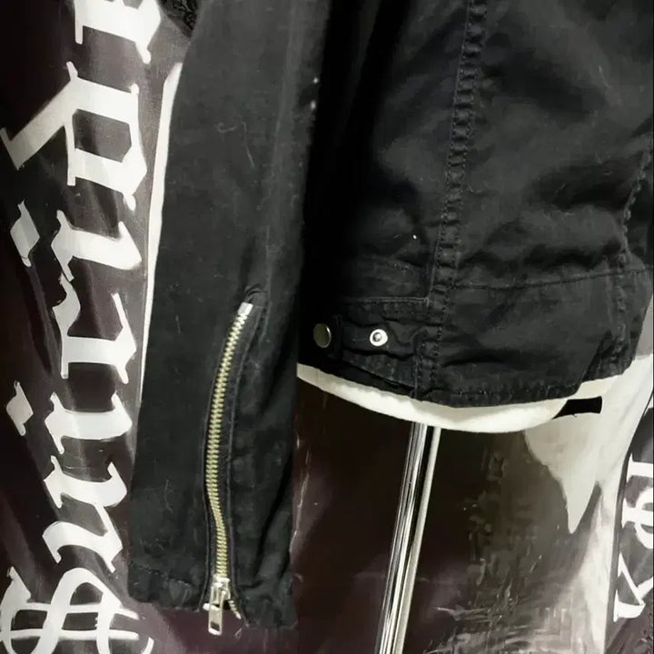 [BUNJANG] Vkei Belted Neck Zipper Rider Cotton Jacket / Vkei 00s 벨티드넥 지퍼 라이더 야상코튼자켓 다크웨어emo버커루맛