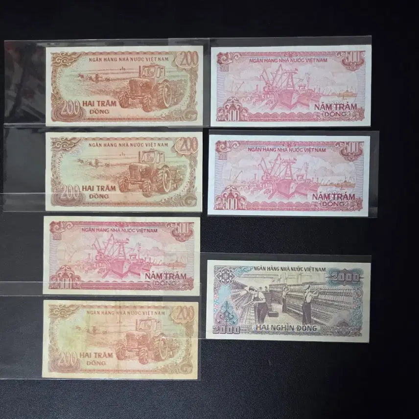 [BUNJANG] Vietnam Banknote Set / 귀한 단종됀 베트남지폐 200동 500동 2000동 사용제 희귀지폐수집용