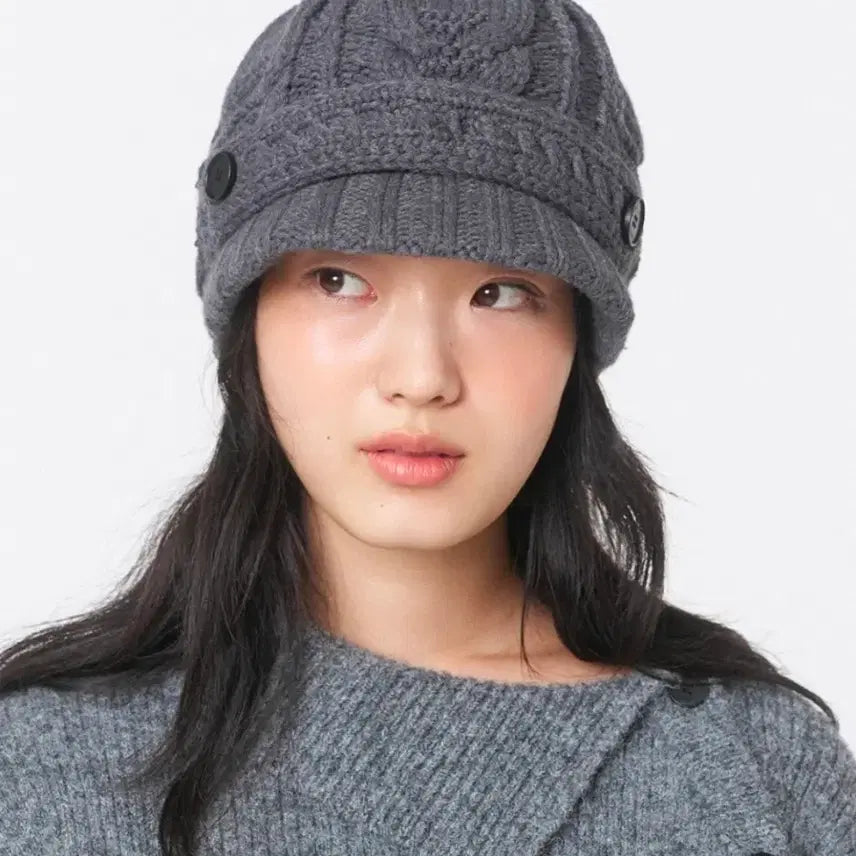 [BUNJANG] Miseki Seoul Cable Knit Beret Grey / 미세키 서울 Cable knit beret GREY