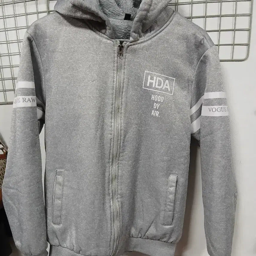 [BUNJANG] 95 Fleece Lined Hooded Zip-Up Gray / 95 기모 후드 집업 그레이