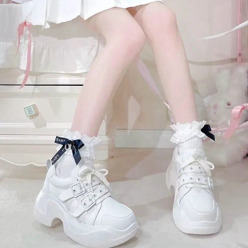 [BUNJANG] GURGUR Leather Platform Shoes / GURGUR지뢰계 서브컬쳐 전가죽 스타일리시 플랫폼 슈즈(3컬러)