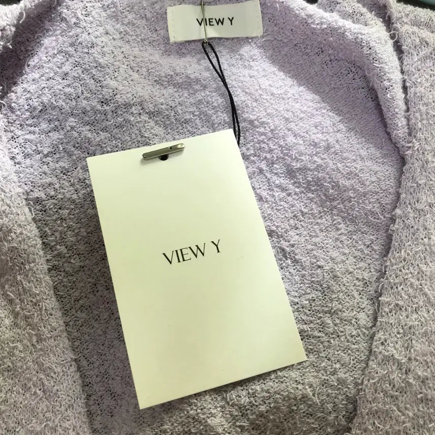 [BUNJANG] VIEW Y V-Neck Cardigan Lavender Grey / 새) 뷰와이 연보라 브이넥 태리 가디건