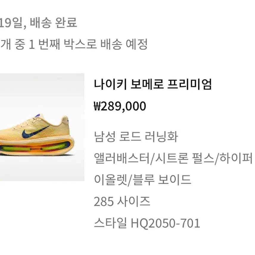 [BUNJANG] Nike Vomero Premium HQ2050-701 Running Shoes / 나이키 보메로 프리미엄 285 HQ2050-701