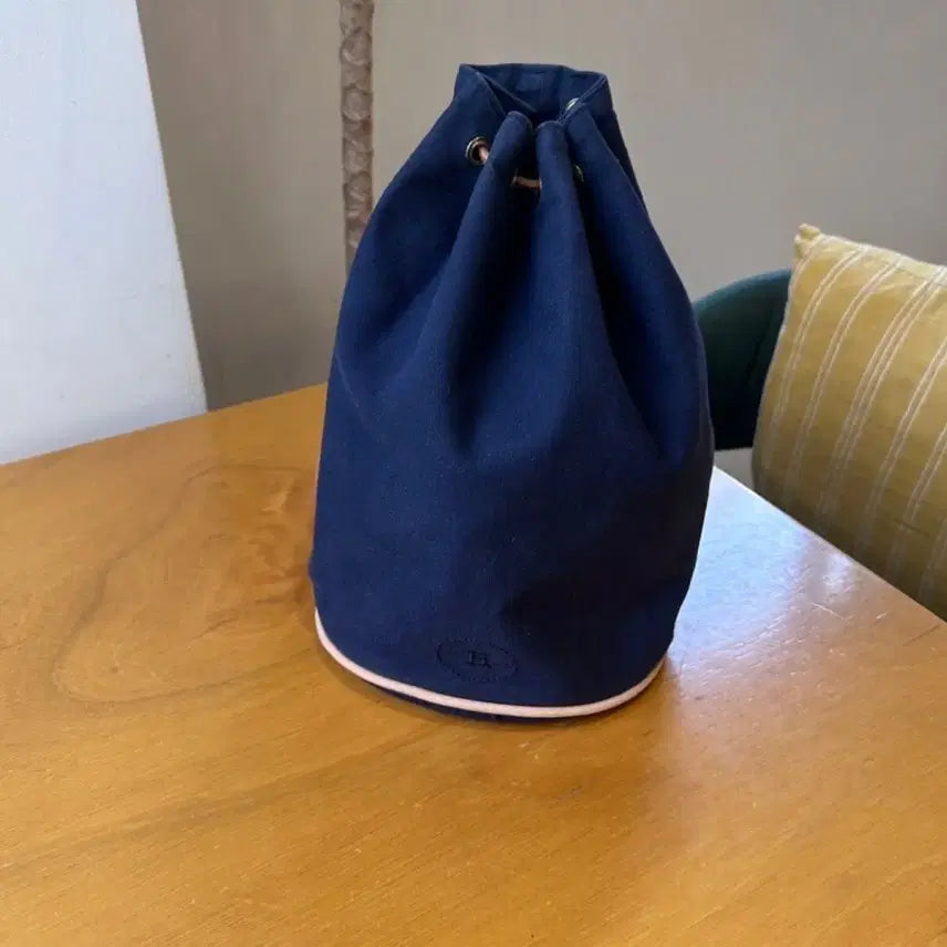 [BUNJANG] Hermès Polochon Canvas Drawstring Bucket Bag / 정품 에르메스 캔버스 폴로숑 (착용샷참고)드로우스트링 버킷백 네이비