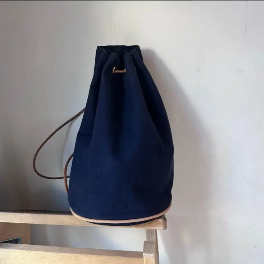 [BUNJANG] Hermès Polochon Canvas Drawstring Bucket Bag / 정품 에르메스 캔버스 폴로숑 (착용샷참고)드로우스트링 버킷백 네이비
