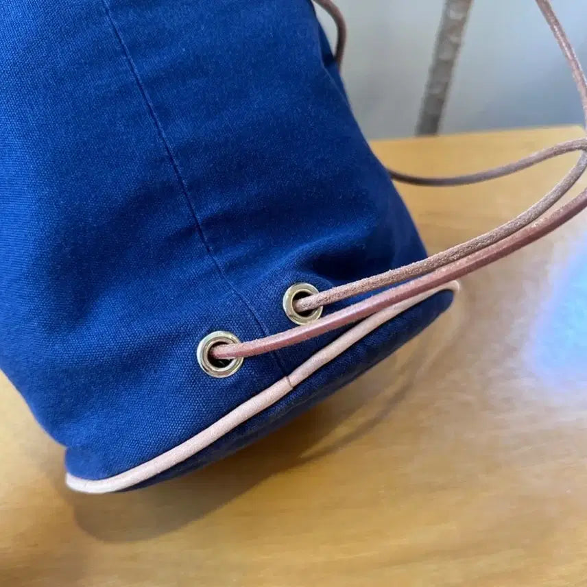 [BUNJANG] Hermès Polochon Canvas Drawstring Bucket Bag / 정품 에르메스 캔버스 폴로숑 (착용샷참고)드로우스트링 버킷백 네이비