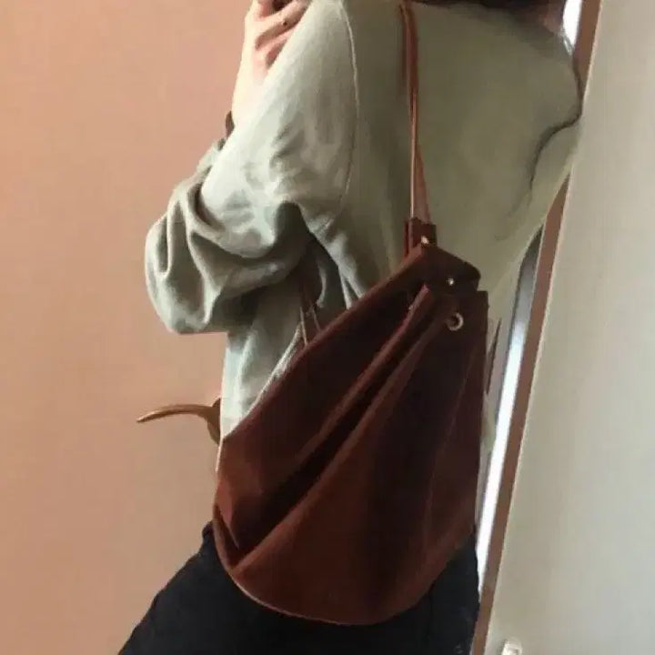 [BUNJANG] Hermès Polochon Canvas Drawstring Bucket Bag / 정품 에르메스 캔버스 폴로숑 (착용샷참고)드로우스트링 버킷백 네이비
