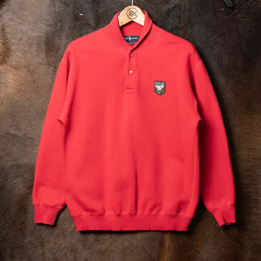 [BUNJANG] Polo Ralph Lauren 80s SH (Shinhan) Made Shoulder Collar Sweatshirt / [95] 80s 폴로 랄프로렌 에스에치 숄카라 스웻셔츠