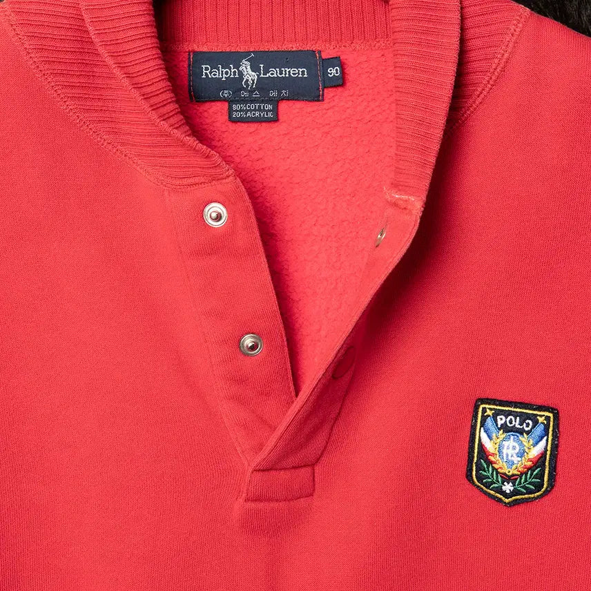 [BUNJANG] Polo Ralph Lauren 80s SH (Shinhan) Made Shoulder Collar Sweatshirt / [95] 80s 폴로 랄프로렌 에스에치 숄카라 스웻셔츠