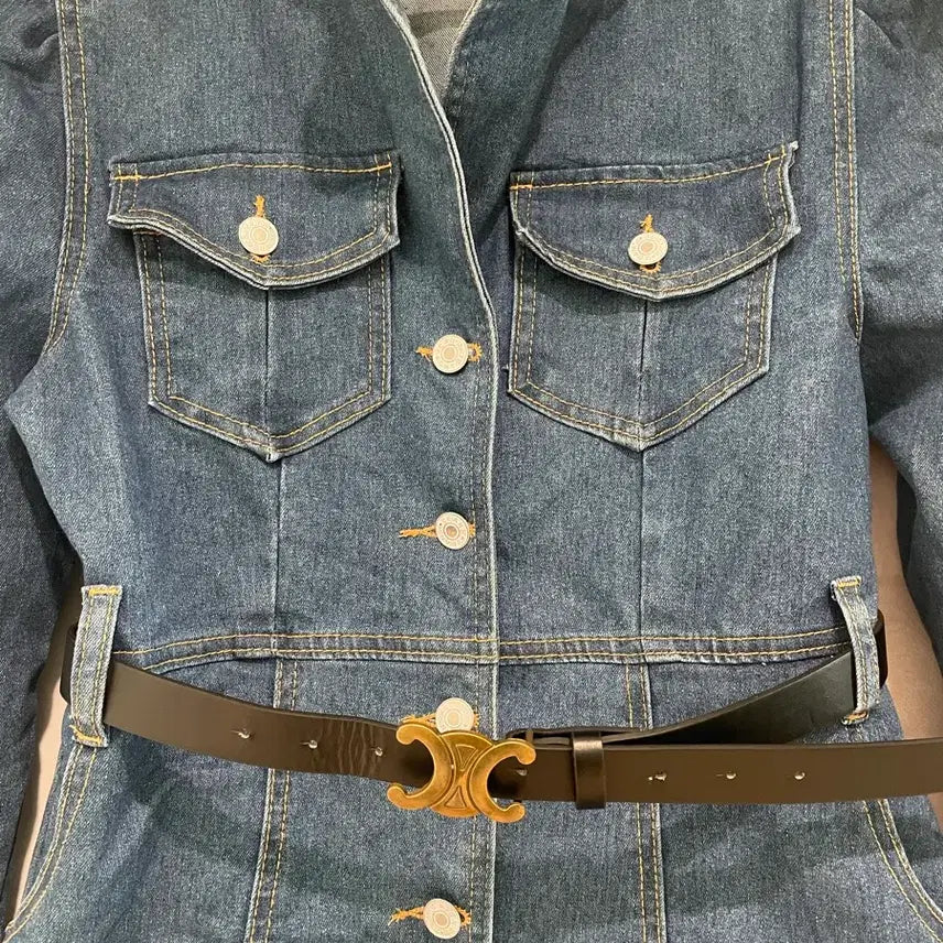 [BUNJANG] Denim Dress with Belt / 데님원피스