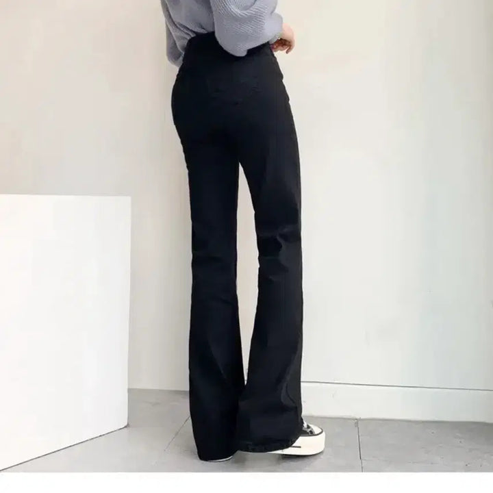 [BUNJANG] The Pink Black Bootcut Jeans Pants / 에이블리 더핑크 블랙 부츠컷 청바지 팬츠