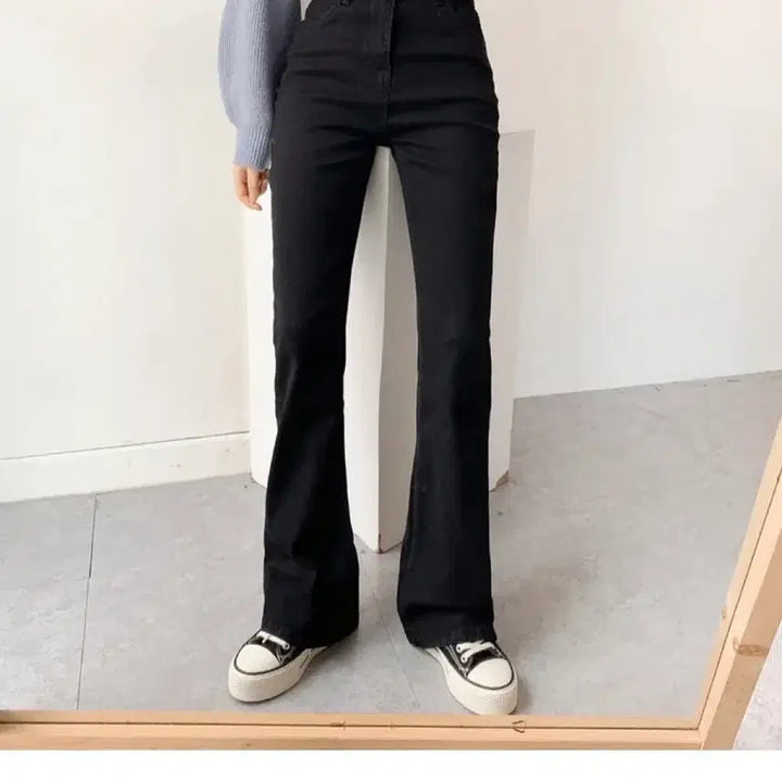 [BUNJANG] The Pink Black Bootcut Jeans Pants / 에이블리 더핑크 블랙 부츠컷 청바지 팬츠