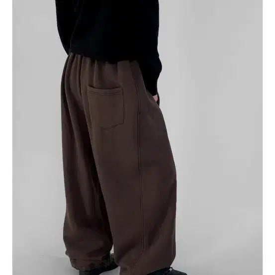 [BUNJANG] Manique Training Pants Brown / 매니크 트레이닝팬츠 브라운 기모