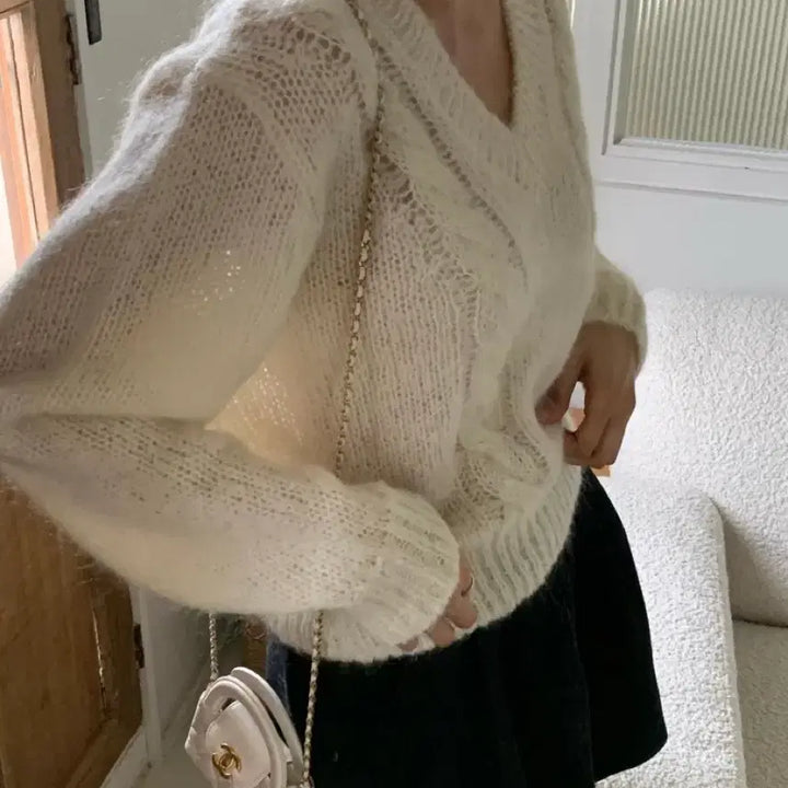 [BUNJANG] Liet Beary Knit Cream / (새상품) 리에뜨 베어리 니트 크림 판매해요