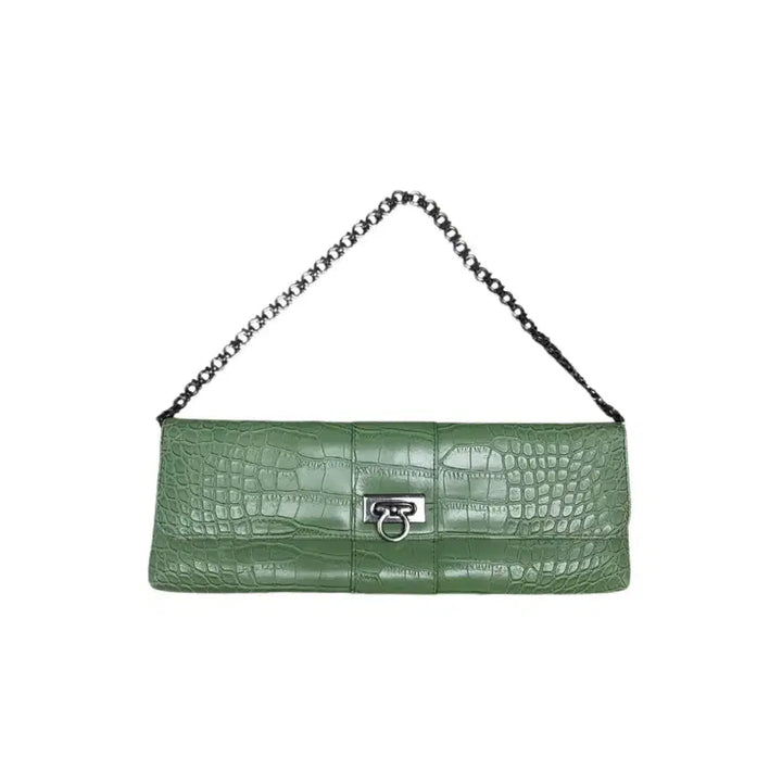 [BUNJANG] Vintage Python Leather Chain Bag Clutch / 빈티지 파이톤 레더 체인백 클러치