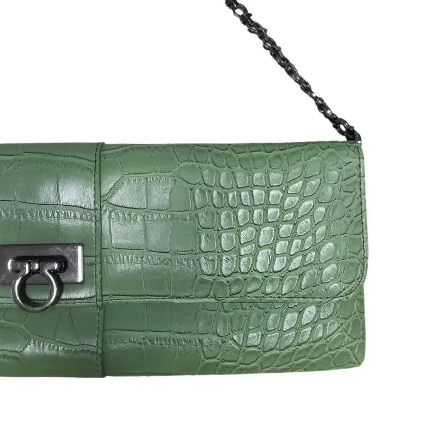 [BUNJANG] Vintage Python Leather Chain Bag Clutch / 빈티지 파이톤 레더 체인백 클러치