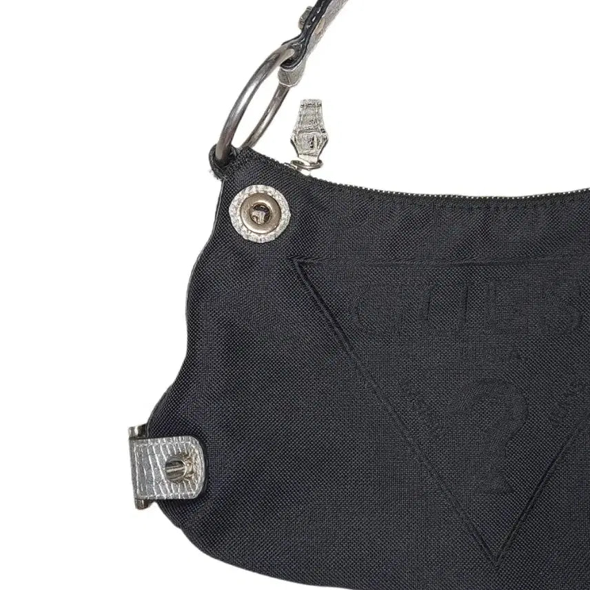 [BUNJANG] Guess Cotton Shoulder Bag Black / 게스 GUESS 코튼 숄더백 블랙 Y2K