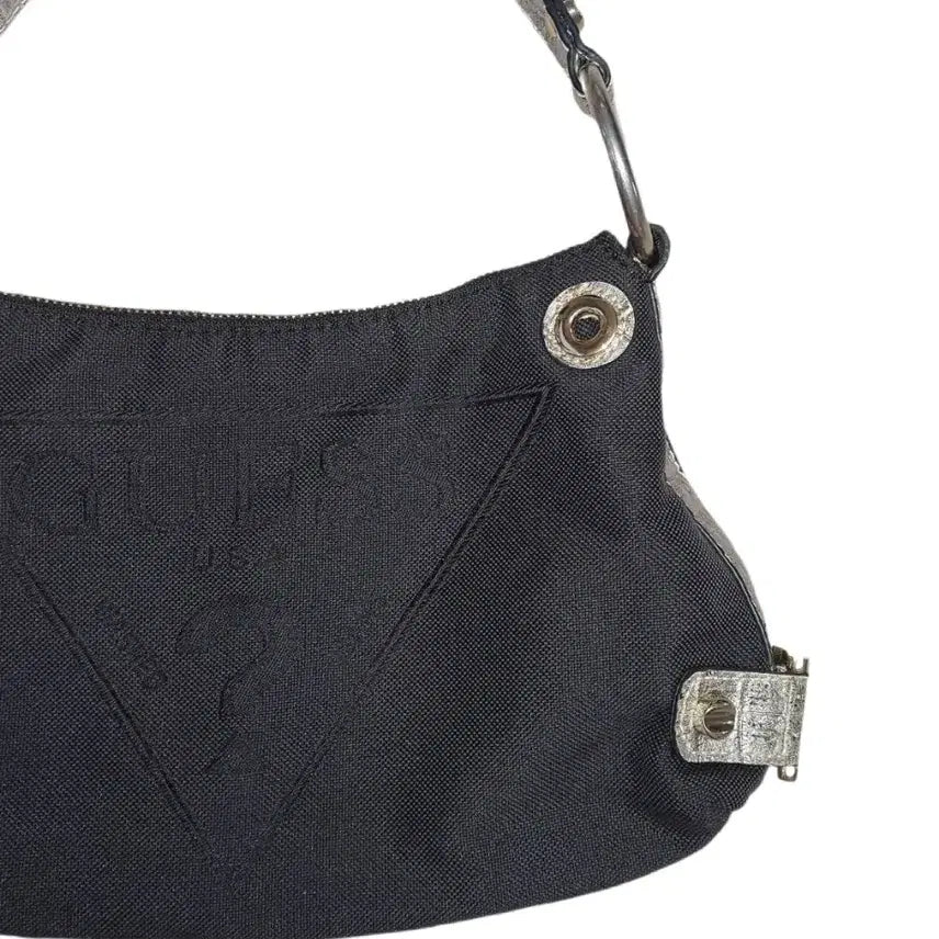 [BUNJANG] Guess Cotton Shoulder Bag Black / 게스 GUESS 코튼 숄더백 블랙 Y2K