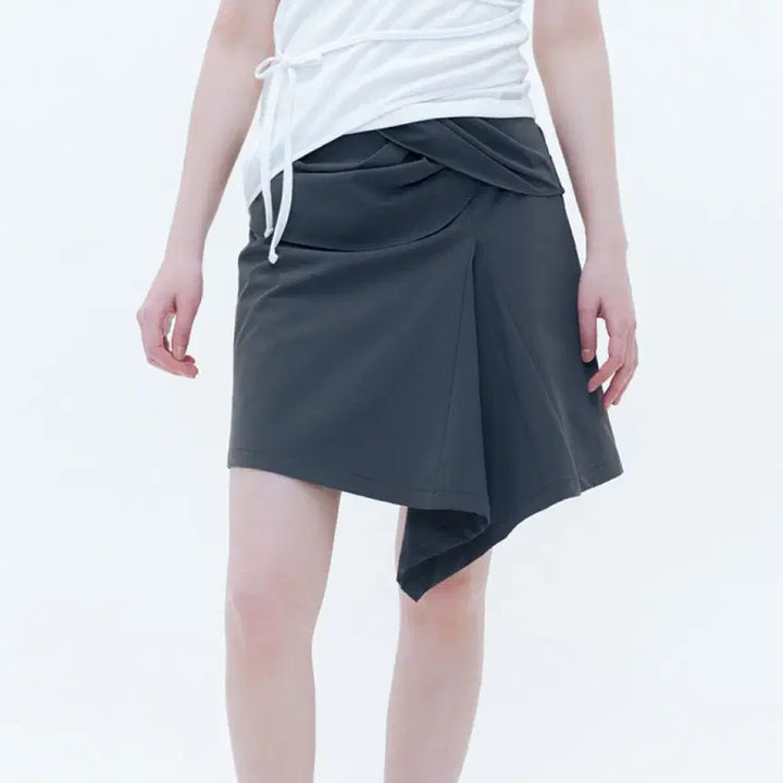 [BUNJANG] Miseki Seoul Layered Chiffon Mini Skirt / 미세키서울 레이어드 쉬폰 미니 스커트 차콜 1사이즈