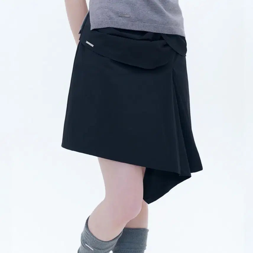 [BUNJANG] Miseki Seoul Layered Chiffon Mini Skirt / 미세키서울 레이어드 쉬폰 미니 스커트 차콜 1사이즈
