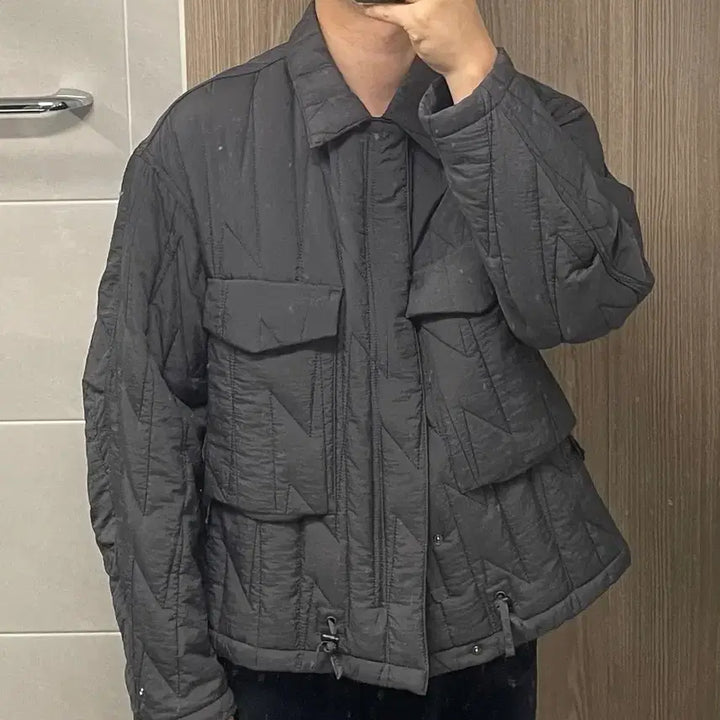 [BUNJANG] Unaffected Quilted Shirt Jacket Charcoal L / 언어펙티드 퀼티드 셔츠 자켓 점퍼 L 차콜 극미