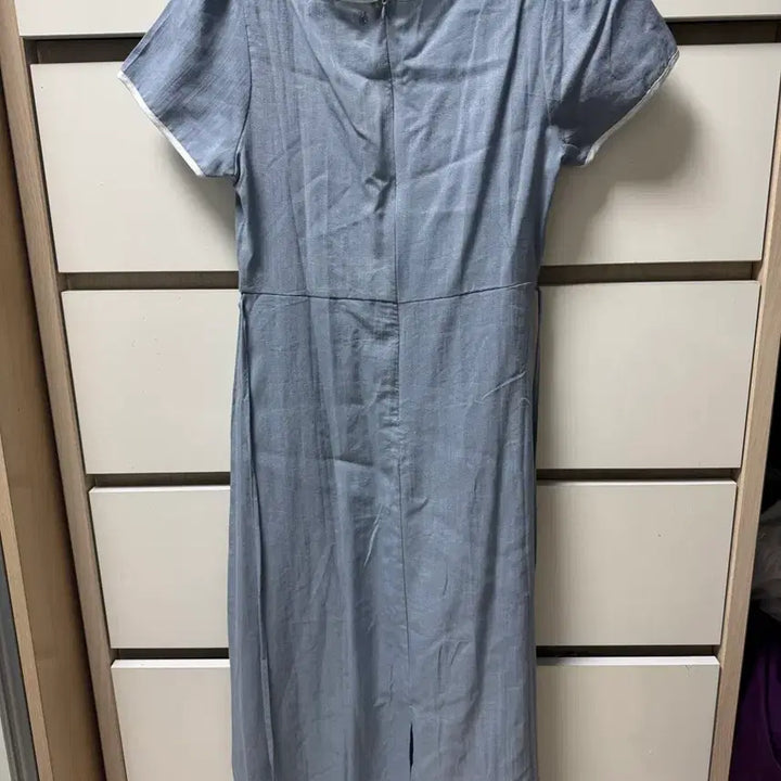 [BUNJANG] SOUP Linen Square Neck Long Dress Sky Blue / SOUP 숲 스퀘어넥 린넨 롱 원피스 스카이블루