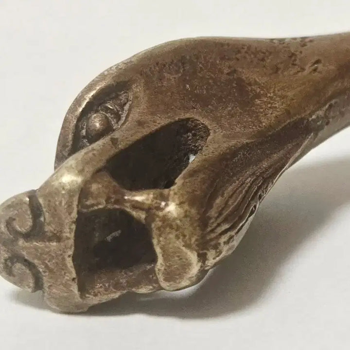 [BUNJANG] Antique Dragon Head Ladle with Child Statue / 희귀 고미술] 용두 동자상 관불 국자 (관불표)