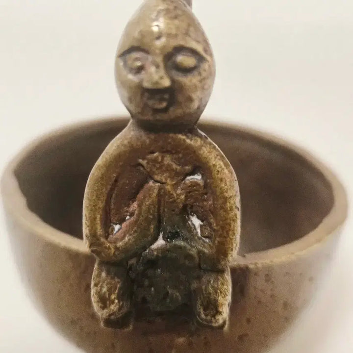 [BUNJANG] Antique Dragon Head Ladle with Child Statue / 희귀 고미술] 용두 동자상 관불 국자 (관불표)