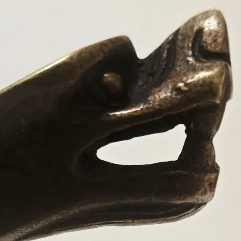 [BUNJANG] Antique Dragon Head Ladle with Child Statue / 희귀 고미술] 용두 동자상 관불 국자 (관불표)