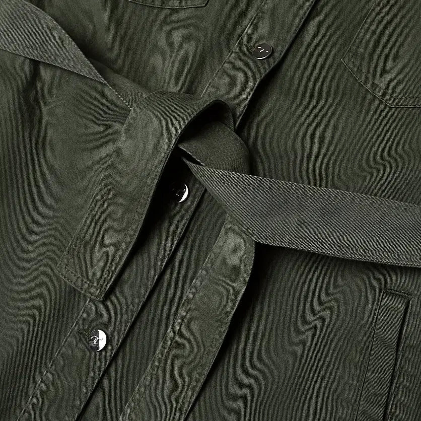 [BUNJANG] Tramarossa Olive Green Denim Belted Jacket / 트라마로사 [Tramarossa] 올리브 그린 데님 이태리 벨티드 자켓