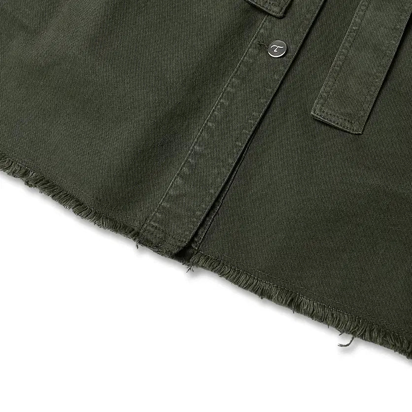 [BUNJANG] Tramarossa Olive Green Denim Belted Jacket / 트라마로사 [Tramarossa] 올리브 그린 데님 이태리 벨티드 자켓