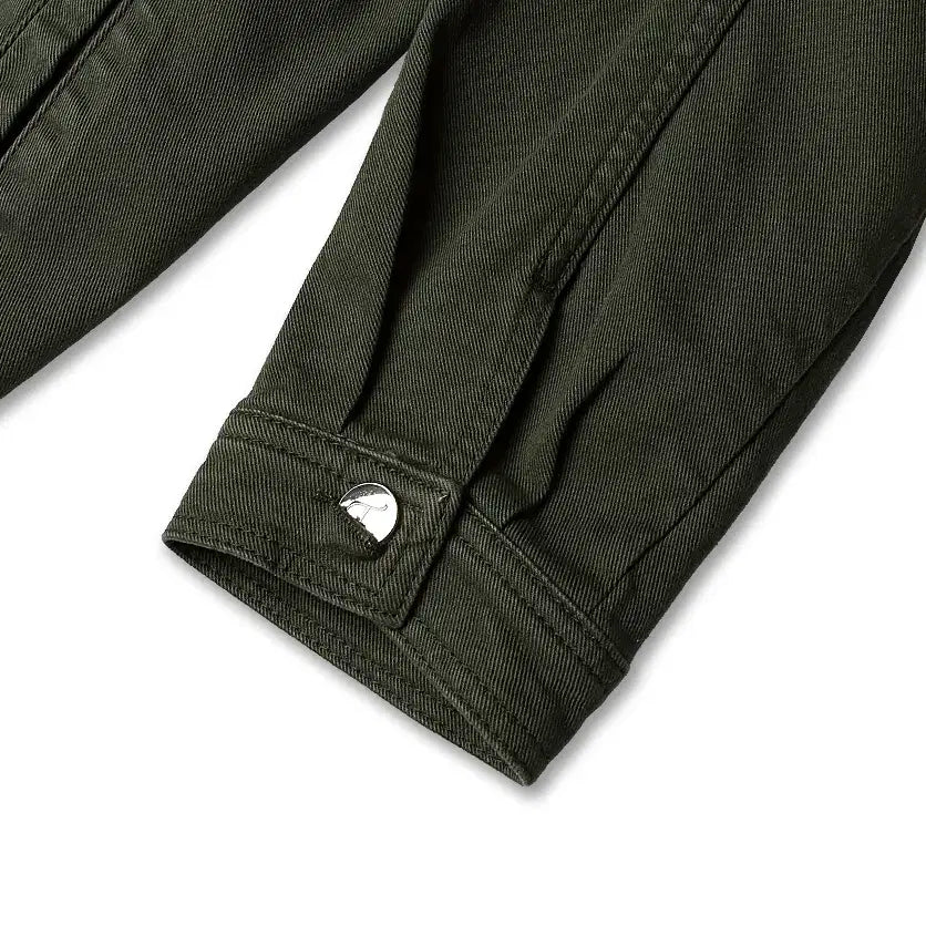 [BUNJANG] Tramarossa Olive Green Denim Belted Jacket / 트라마로사 [Tramarossa] 올리브 그린 데님 이태리 벨티드 자켓